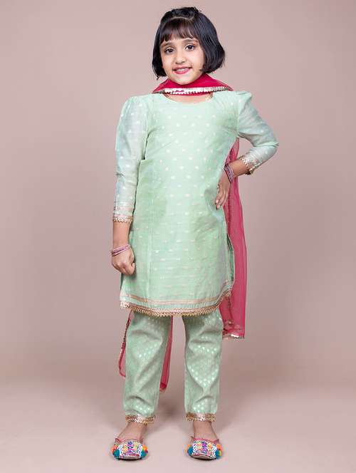 girls neo mint self design suit set - 21646651 - Very Small Image - 1