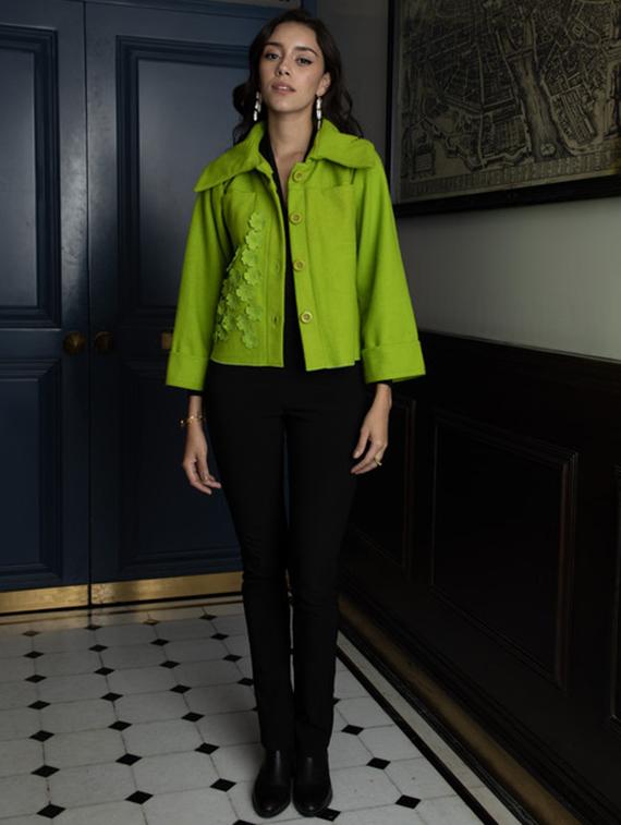 women green long sleeve regular jacket - 21647256 - Zoom Image - 4