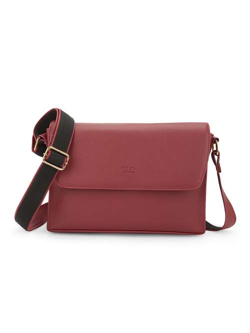 women maroon leatherette solid sling bag - 21648269 - Very Small Image - 1