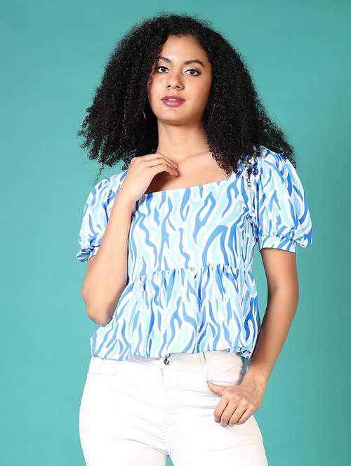 blue polyester regular top - 21653151 - Very Small Image - 1