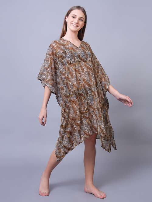 women printed beach wear coverups - 21653418 - Very Small Image - 1