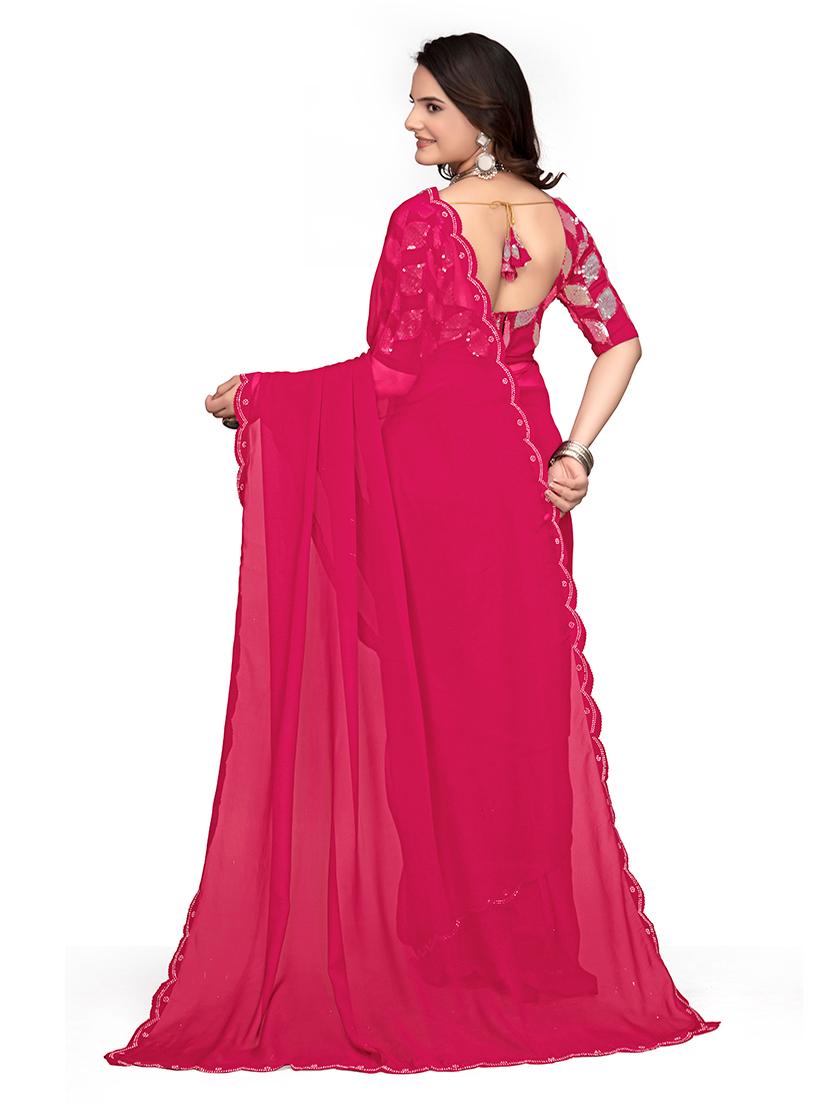 women pink embellished saree with blouse - 21659979 - Standard Image - 2