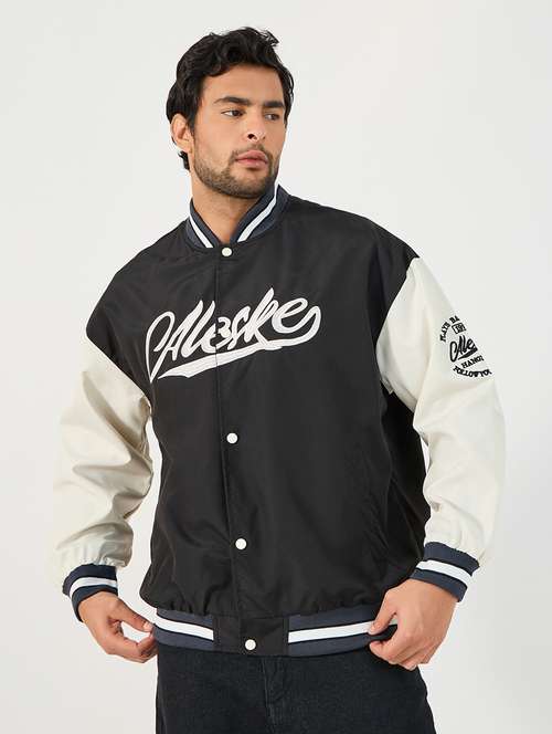men black long sleeve varsity jacket - 21662695 - Very Small Image - 1