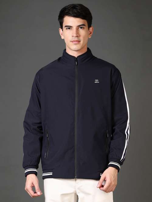 men long sleeves taped bomber jacket - 21663716 - Very Small Image - 1