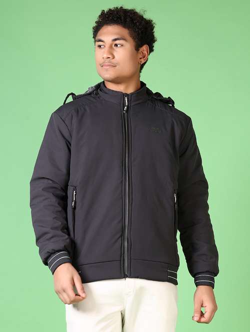 men solid long sleeve bomber jacket - 21665442 - Very Small Image - 1