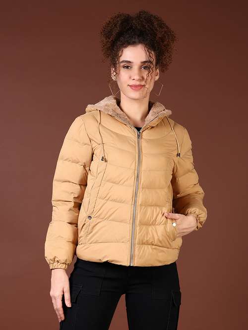 women long sleeves solid puffer jacket - 21672294 - Very Small Image - 1