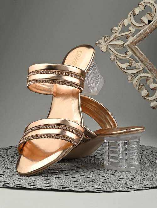 women gold slip on sandal - 21676006 - Very Small Image - 1