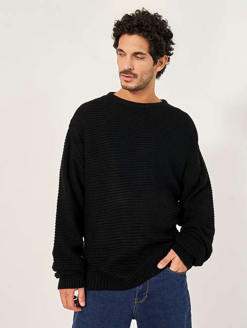 men solid long sleeve pullover - 21677541 - Very Small Image - 1