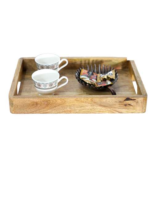 large wooden serving tray with cutout handles - 21678539 - Very Small Image - 1
