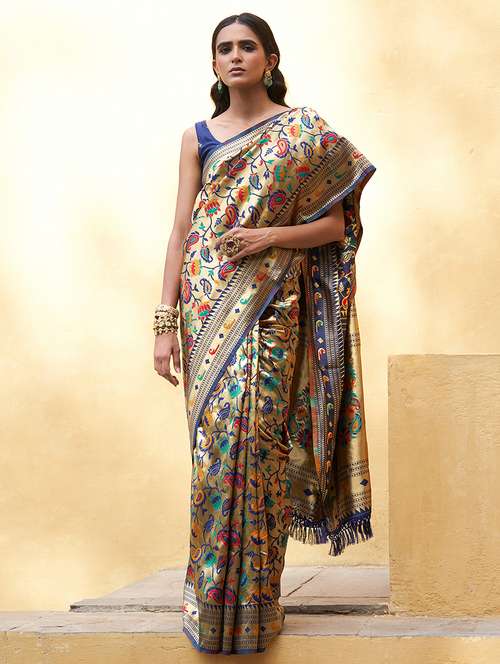 women self design paithani saree with blouse - 21678639 - Very Small Image - 1