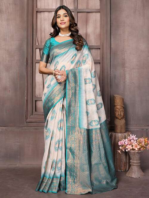 women self design kanjivaram saree with blouse - 21678763 - Very Small Image - 1