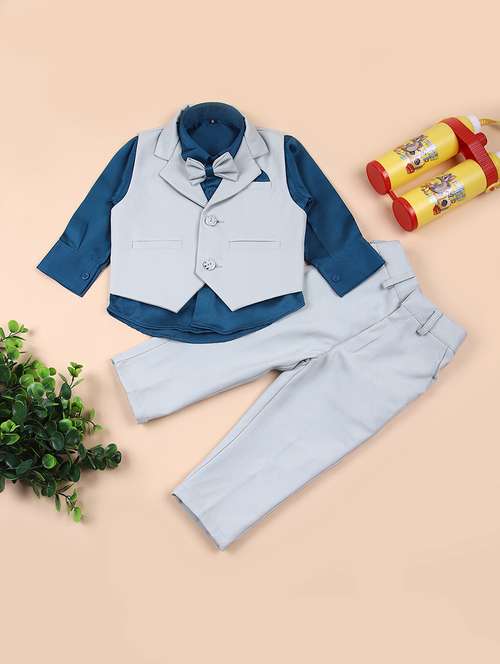 boys solid three piece suit set - 21681066 - Very Small Image - 1