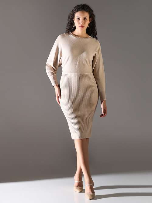 women solid winter wear dress with pullover - 21682114 - Very Small Image - 1