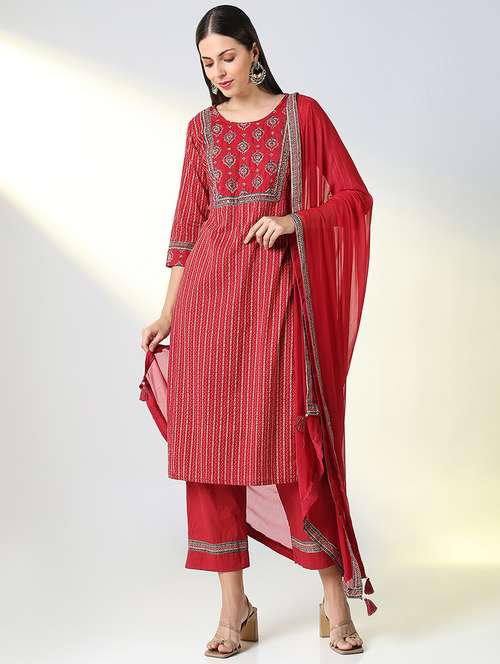 women printed kurta pant set with dupatta - 21682182 - Very Small Image - 1