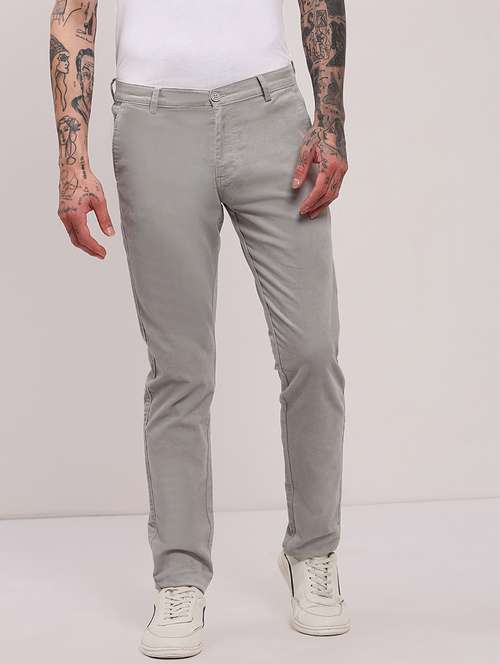 men low rise solid chinos - 21682449 - Very Small Image - 1