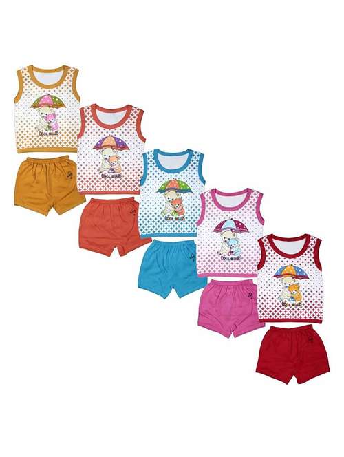 kids printed cotton shorts twin sets combo - 21683461 - Very Small Image - 1