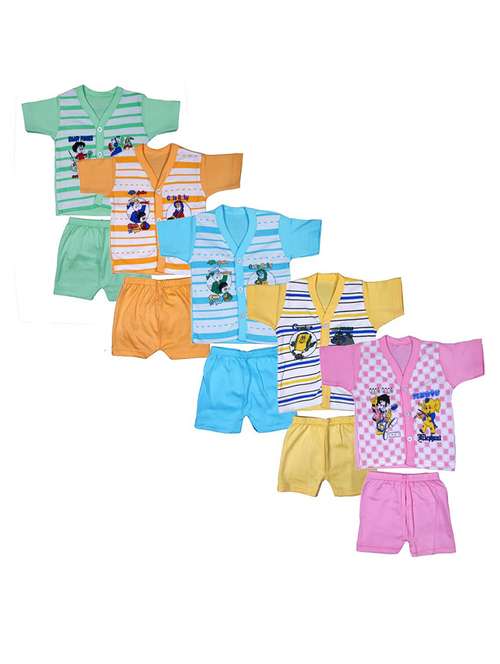 kids printed cotton shorts twin sets combo - 21683474 - Very Small Image - 1
