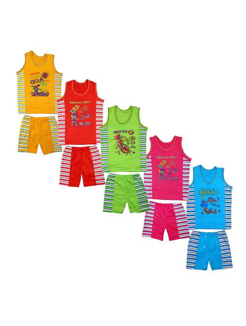 kids printed shorts twin set combo - 21683491 - Very Small Image - 1