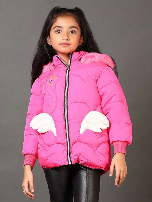 girls solid long sleeves puffer jacket - 21684093 - Very Small Image - 1