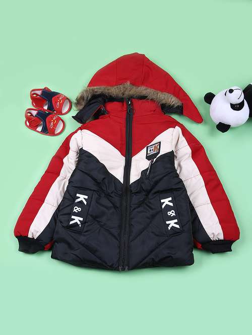 boys long sleeve hooded quilted jacket - 21685773 - Very Small Image - 1