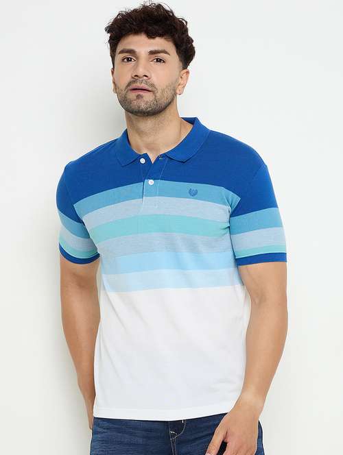 men short sleeves color block polo t-shirt - 21686507 - Very Small Image - 1