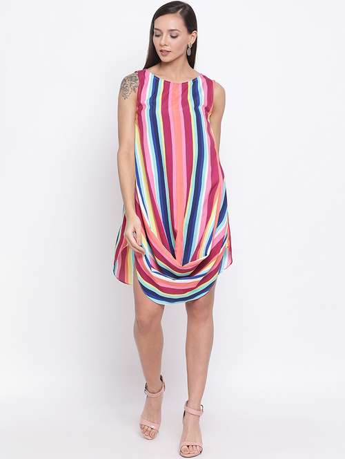 women striped sleeveless shift dress  - 21686998 - Very Small Image - 1