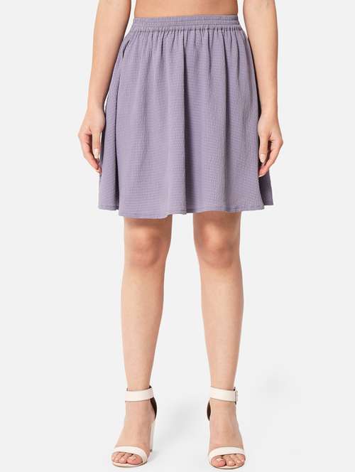 women solid high rise flared skirt - 21691794 - Very Small Image - 1