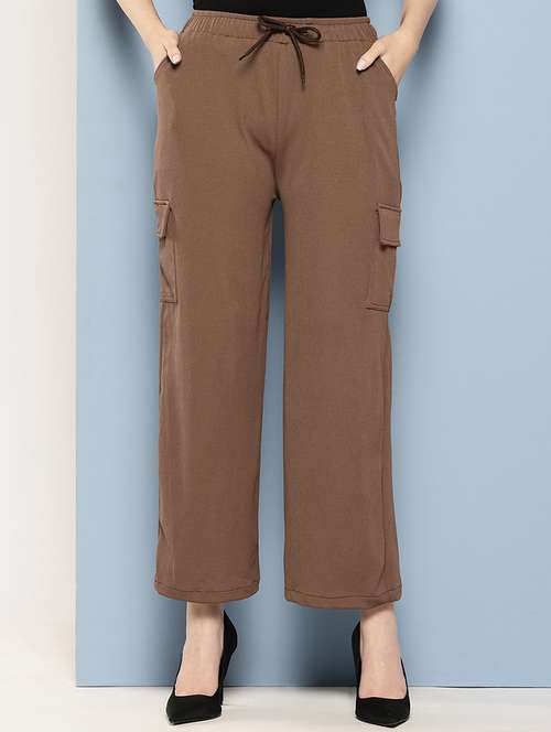 women mid rise solid cargo - 21694932 - Very Small Image - 1