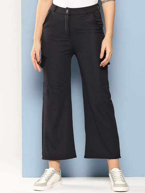 women mid rise solid cargo - 21694941 - Very Small Image - 1