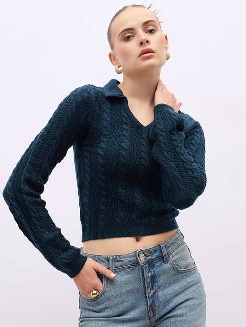 women acrylic long sleeve pullover - 21695356 - Very Small Image - 1