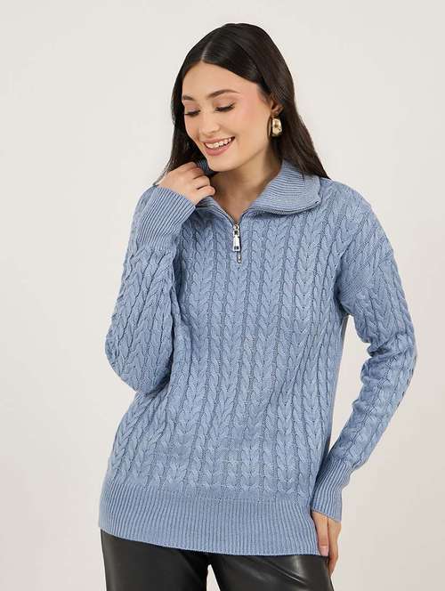 women acrylic long sleeve pullover - 21695388 - Very Small Image - 1