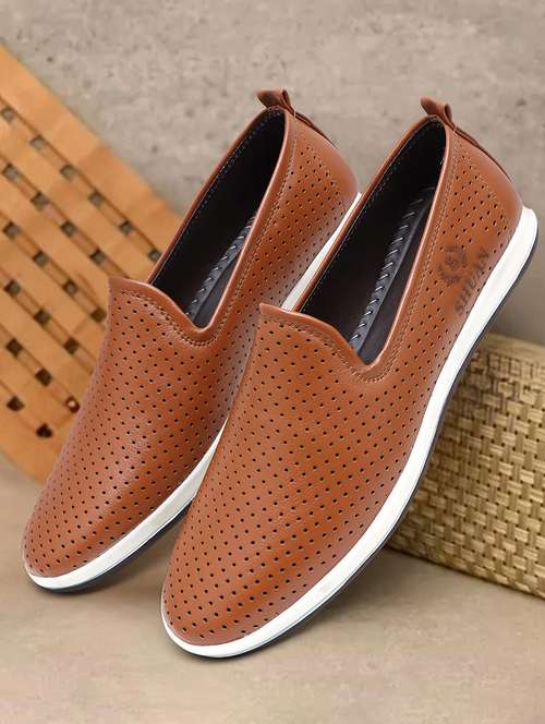 men tan slip on casual shoes - 21696027 - Very Small Image - 1