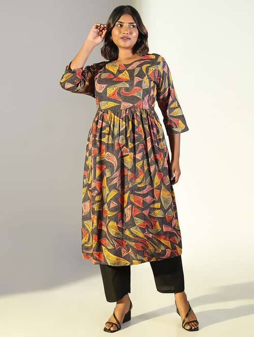 women three quarter sleeve anarkali kurta - 21696972 - Very Small Image - 1