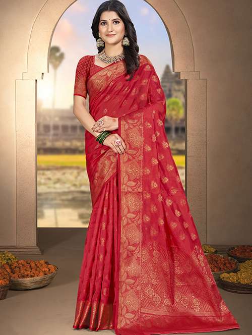 women self design banarasi saree with blouse - 21708997 - Very Small Image - 1