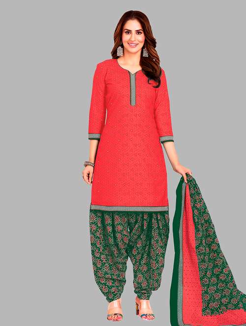 women printed 3-piece unstitched dress material - 21710808 - Very Small Image - 1