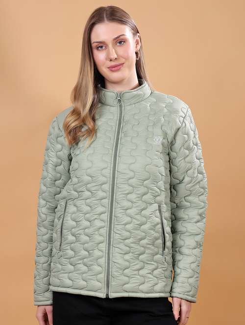 women long sleeves solid quilted jacket - 21710989 - Very Small Image - 1