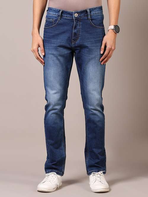 men washed mid rise jeans - 21718019 - Very Small Image - 1