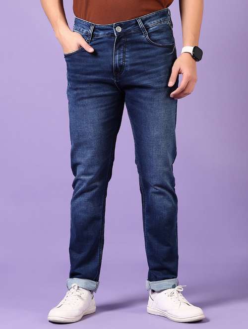 men washed mid rise jeans - 21718057 - Very Small Image - 1