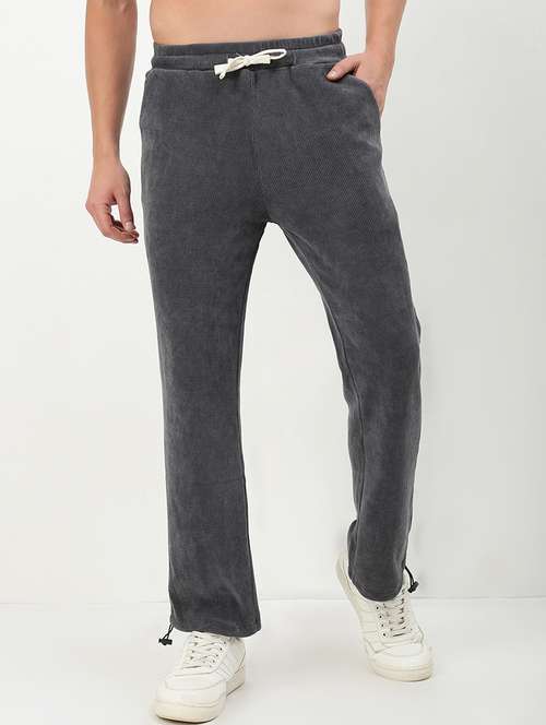 men low rise solid ankle length track pant - 21720919 - Very Small Image - 1