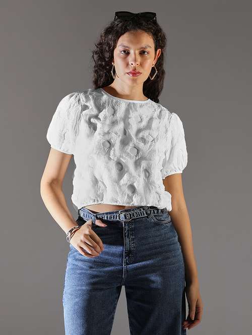 white poly chiffon regular top - 21721693 - Very Small Image - 1