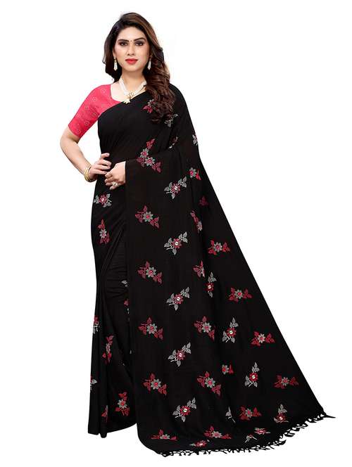 women flaral printed casual wear saree with blouse - 21722248 - Very Small Image - 1