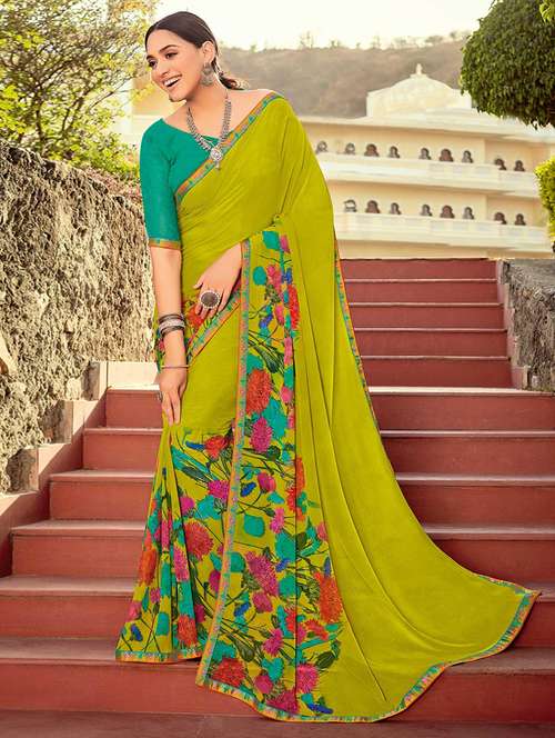 women printed casual wear saree with blouse - 21722313 - Very Small Image - 1
