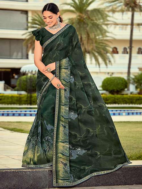 women printed casual wear saree with blouse - 21722314 - Very Small Image - 1