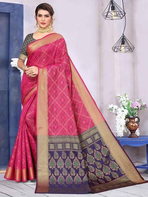 women self design banarasi saree with blouse - 21722557 - Very Small Image - 1