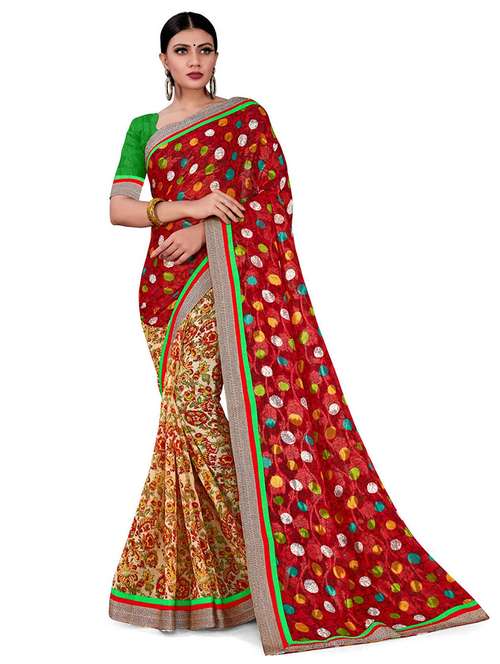 women printed casual wear saree with blouse - 21722627 - Very Small Image - 1
