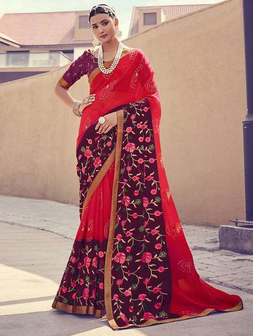 women printed casual wear saree with blouse - 21722934 - Very Small Image - 1