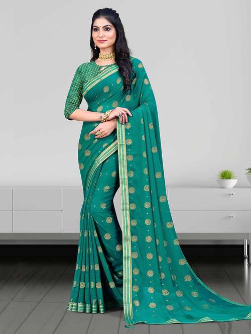 women embroidered bordered saree with blouse - 21723249 - Very Small Image - 1