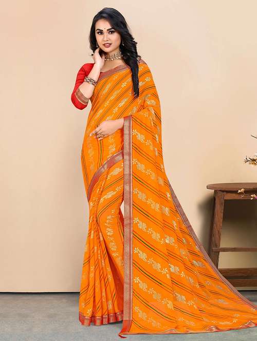women printed casual wear saree with blouse - 21723285 - Very Small Image - 1