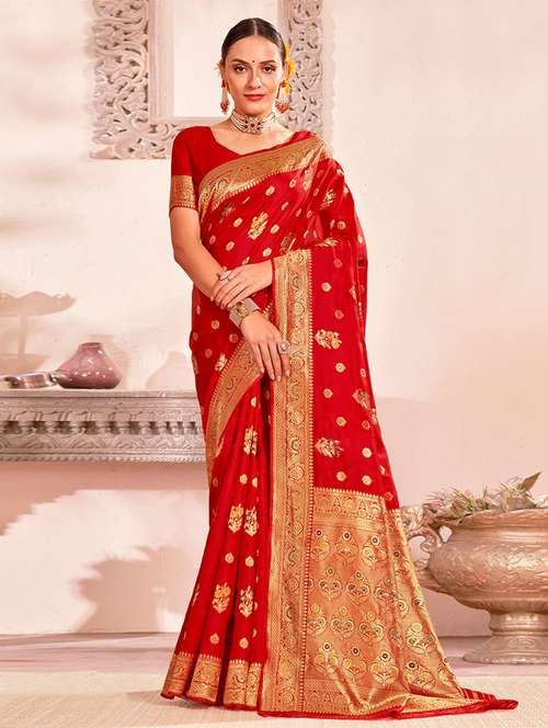women self design banarasi saree with blouse - 21723447 - Very Small Image - 1