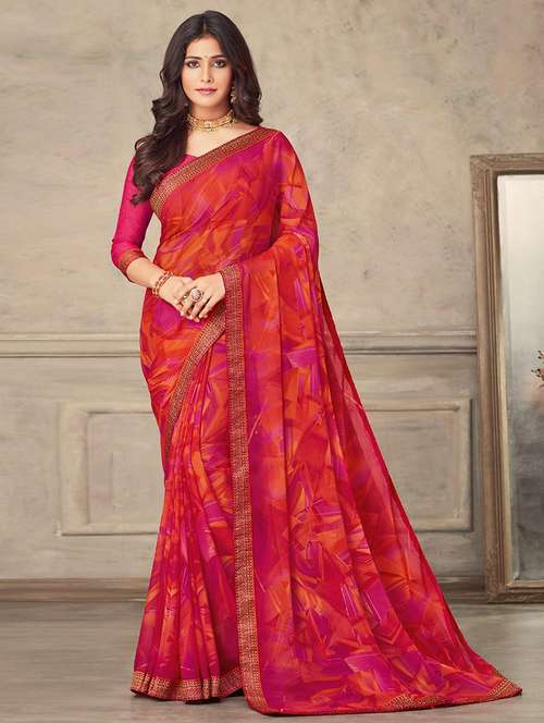 women printed casual wear saree with blouse - 21723759 - Very Small Image - 1